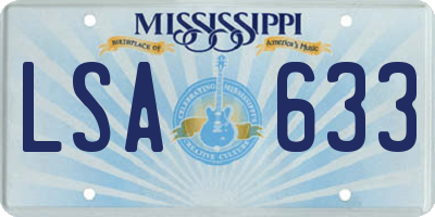 MS license plate LSA633