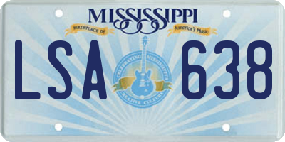 MS license plate LSA638