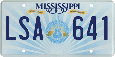 MS license plate LSA641