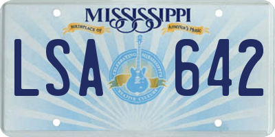 MS license plate LSA642
