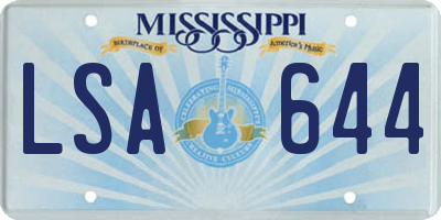 MS license plate LSA644
