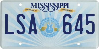 MS license plate LSA645