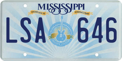 MS license plate LSA646
