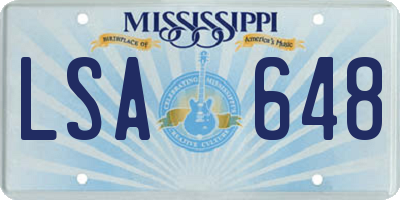 MS license plate LSA648