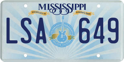 MS license plate LSA649