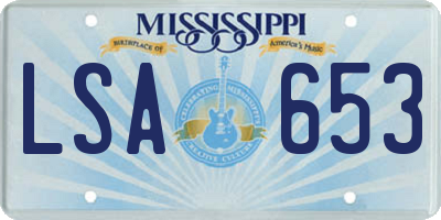MS license plate LSA653