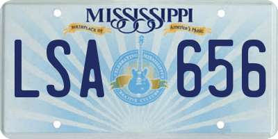 MS license plate LSA656