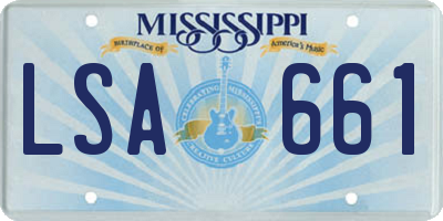 MS license plate LSA661