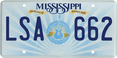 MS license plate LSA662