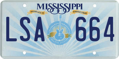 MS license plate LSA664