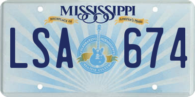 MS license plate LSA674