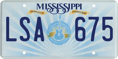 MS license plate LSA675