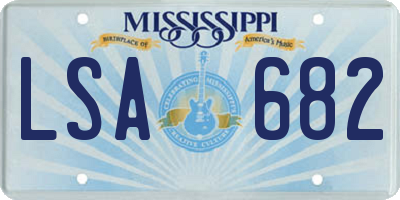 MS license plate LSA682