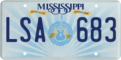 MS license plate LSA683