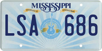 MS license plate LSA686