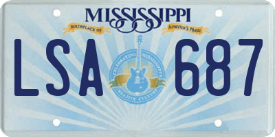 MS license plate LSA687