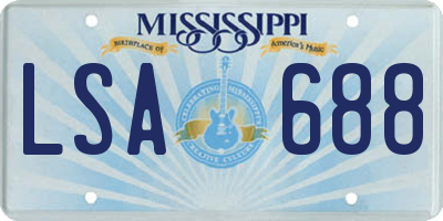 MS license plate LSA688