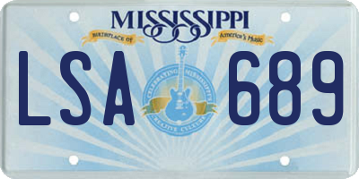 MS license plate LSA689