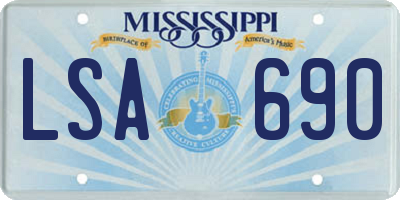 MS license plate LSA690