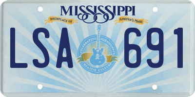 MS license plate LSA691