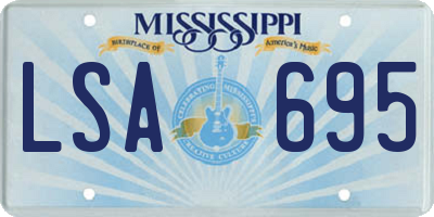 MS license plate LSA695