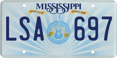MS license plate LSA697