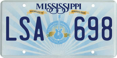 MS license plate LSA698