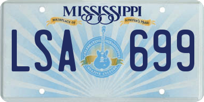 MS license plate LSA699