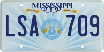 MS license plate LSA709