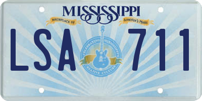 MS license plate LSA711