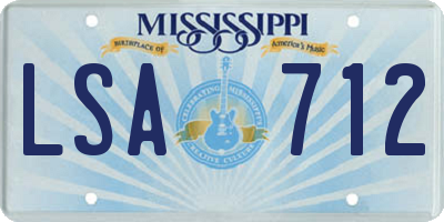 MS license plate LSA712