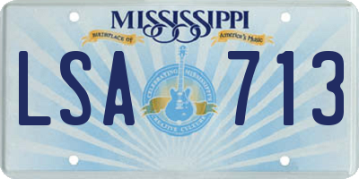 MS license plate LSA713