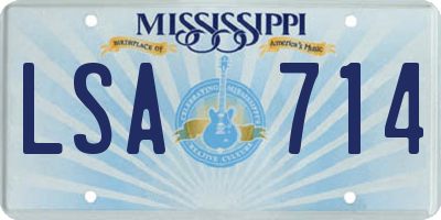 MS license plate LSA714