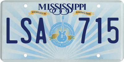 MS license plate LSA715