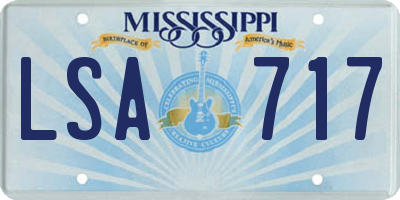 MS license plate LSA717