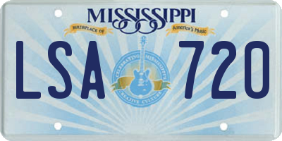MS license plate LSA720