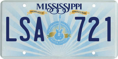 MS license plate LSA721