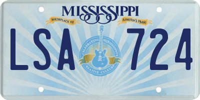 MS license plate LSA724