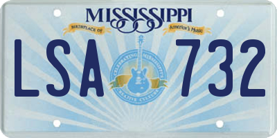 MS license plate LSA732