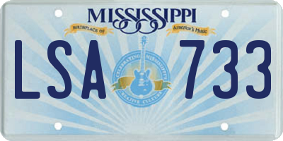 MS license plate LSA733