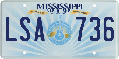 MS license plate LSA736