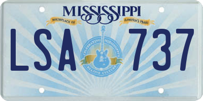 MS license plate LSA737