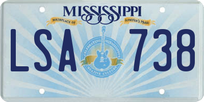MS license plate LSA738