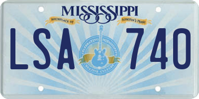 MS license plate LSA740