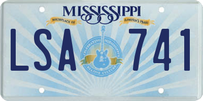 MS license plate LSA741