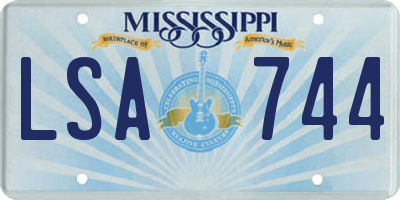 MS license plate LSA744