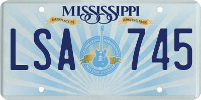 MS license plate LSA745