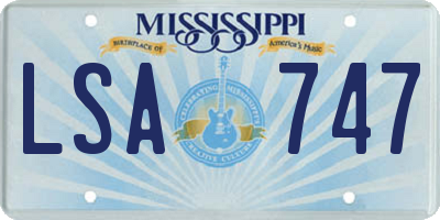 MS license plate LSA747