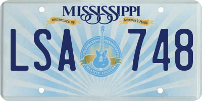 MS license plate LSA748