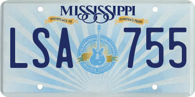 MS license plate LSA755